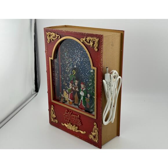 Christmas Snow Globe Red Book Glittering Lantern Swirling Christmas Decor 269.99 - Picture 4 of 15